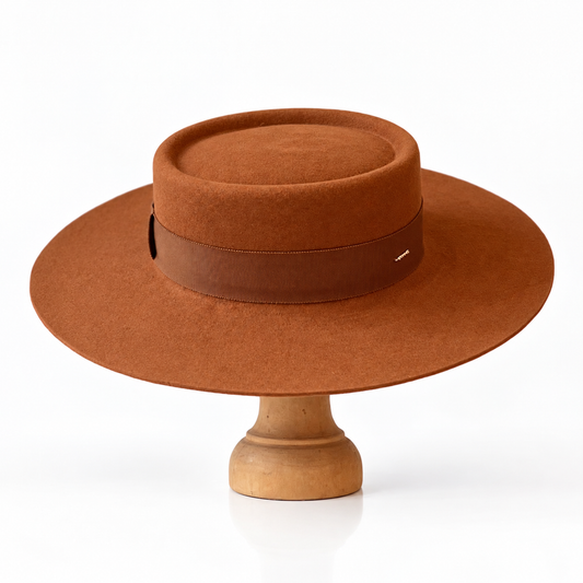 Denise grand bord plat camel cognac