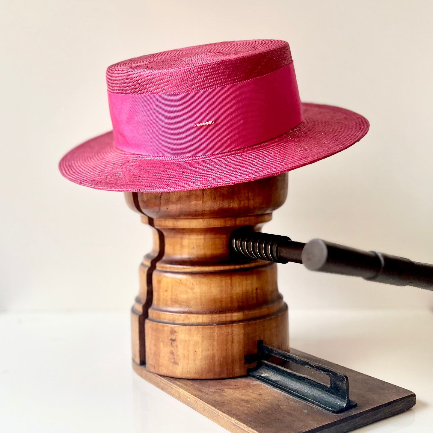 Canotier Jeanette Paille Fuchsia