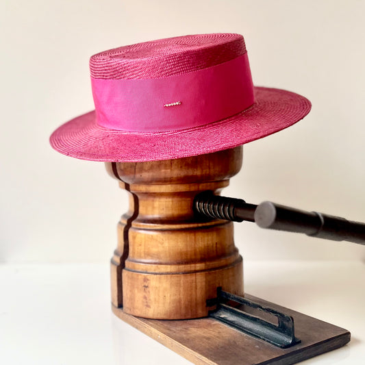 Canotier Jeanette Paille Fuchsia