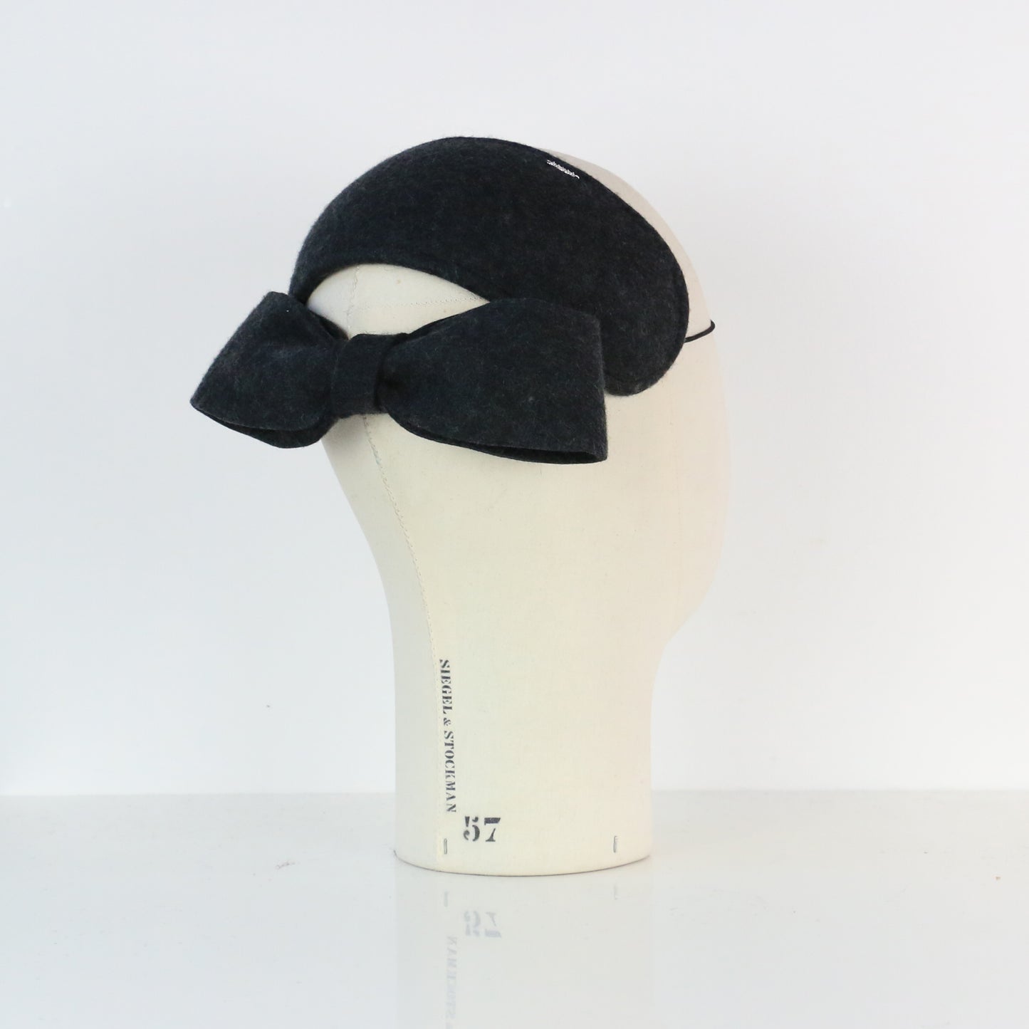 Headband Betty noeud feutre gris chiné foncé