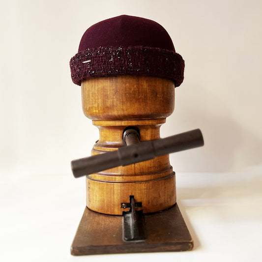 Docker feutre bordeaux et tweed