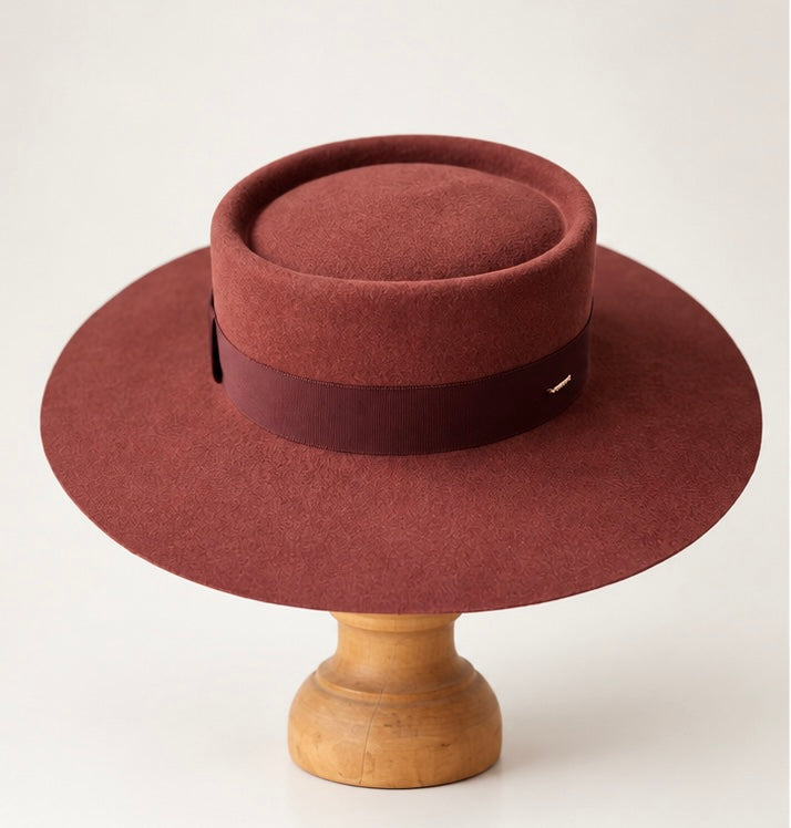 Denise marron noisette bord plat