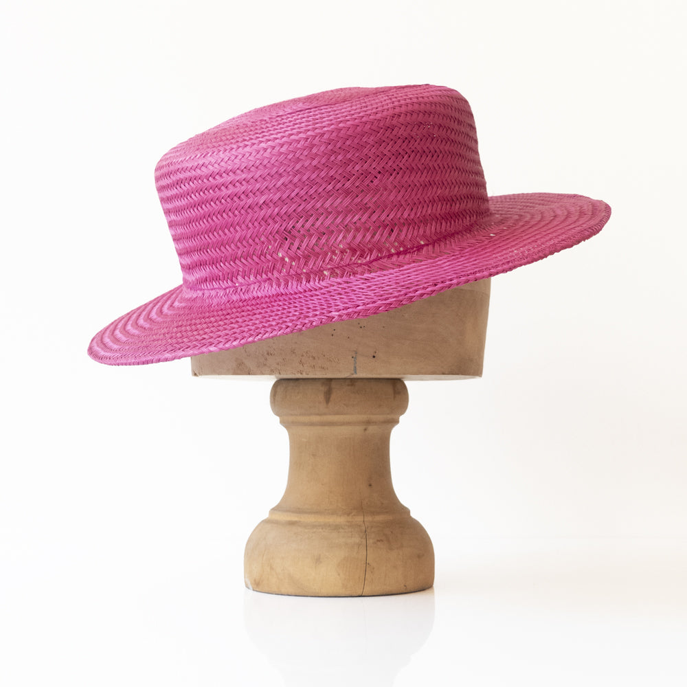 Canotier Yvette Paille Fuchsia