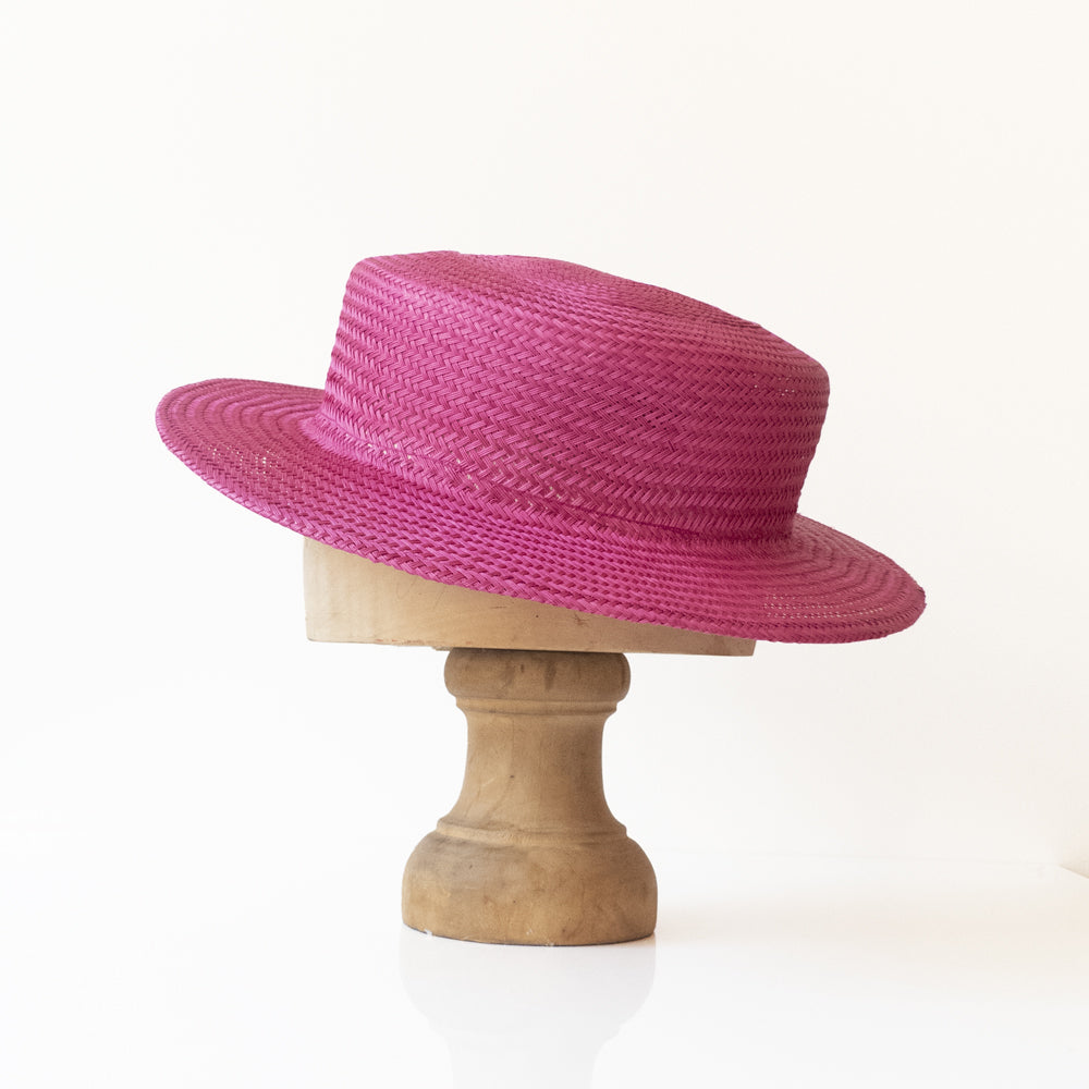 Canotier Yvette Paille Fuchsia