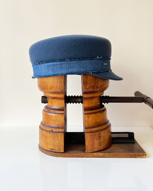 Casquette Martine courte bleu jean