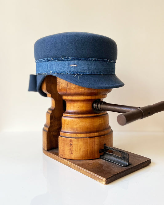Casquette Martine longue Bleu jean