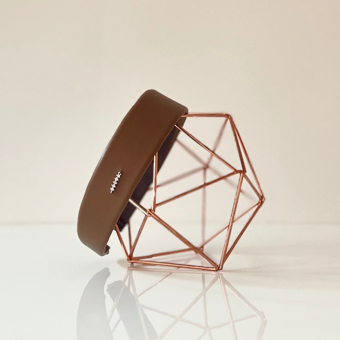 Serre tête Cuir Marron