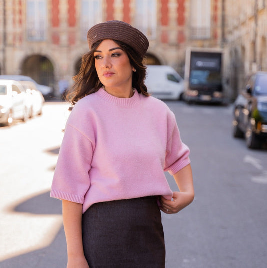 Marinette Paille Sisal Cousue Marron