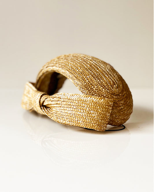 Headband Betty noeud Paille cousue