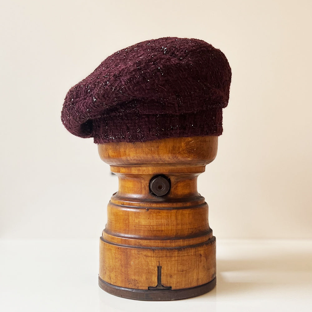 Béret Edith Tweed Bordeaux