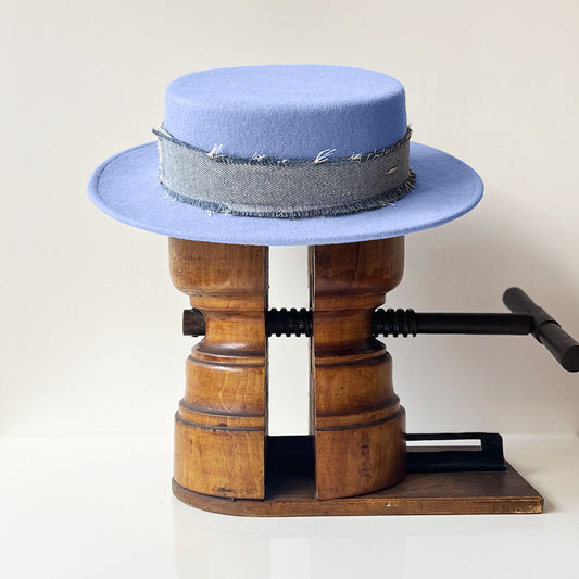 Canotier Jeanette Bleu ciel et jean