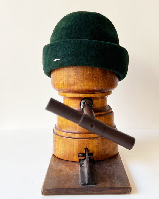 Chapeau Toque Linette feutre lapin Vert sapin
